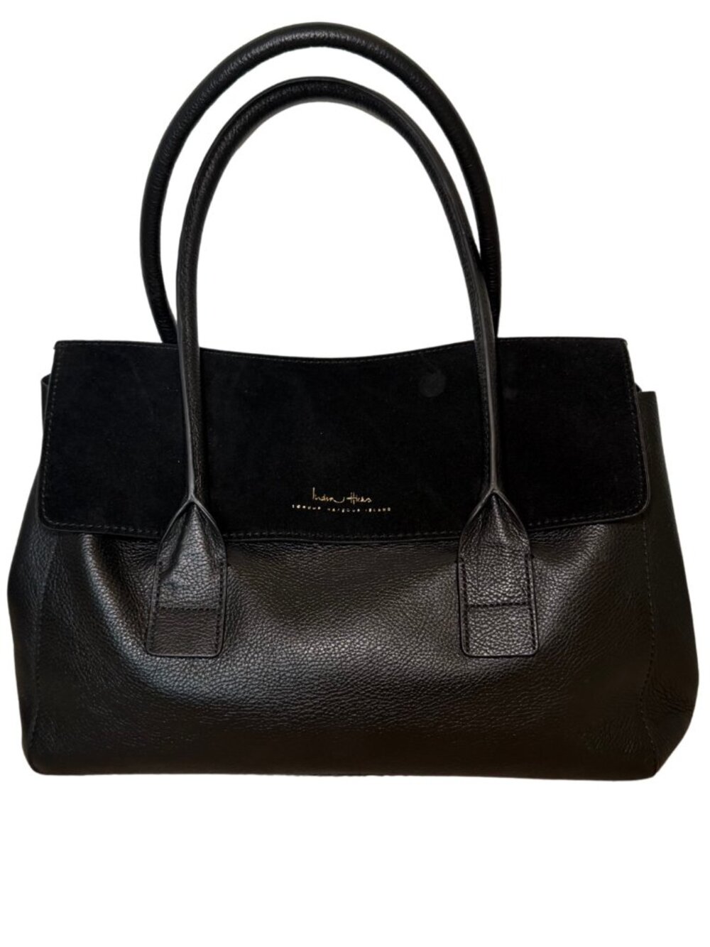 India Hicks "Fussy Sarah" Bag in Black Suede and Leather - Picture 2 of 15